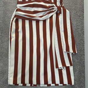 New York and Company silk stripes skirt